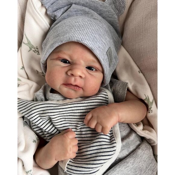 🆕17inch Full Vinyl Body Reborn Baby Dolls Eyes Open Boy Doll Elijah Reborn Doll - Picture 8 of 8